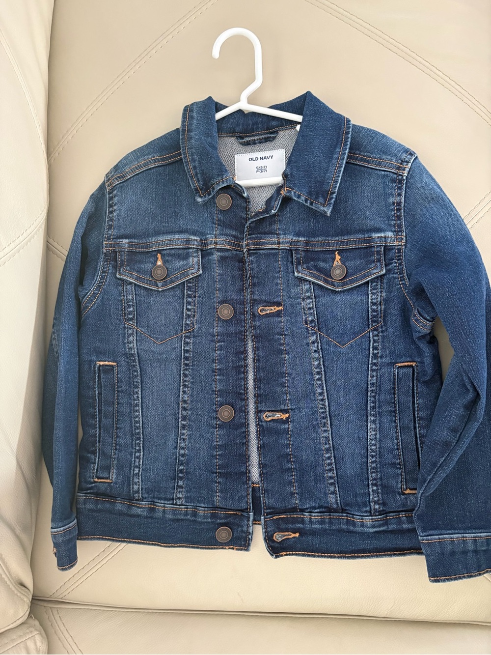 Old Navy Indigo Denim Jacket with Contrast Stitching$30